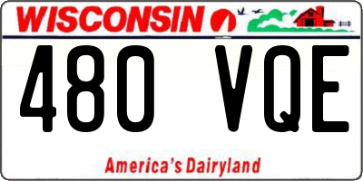 WI license plate 480VQE