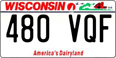 WI license plate 480VQF
