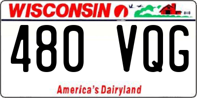 WI license plate 480VQG