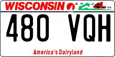 WI license plate 480VQH