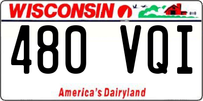 WI license plate 480VQI