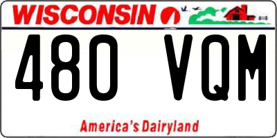 WI license plate 480VQM
