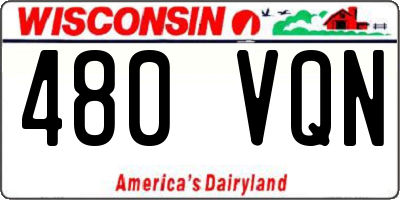 WI license plate 480VQN
