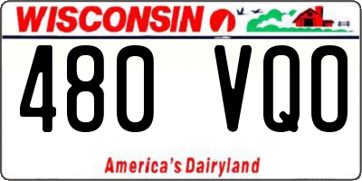 WI license plate 480VQO
