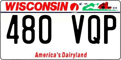 WI license plate 480VQP