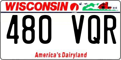 WI license plate 480VQR