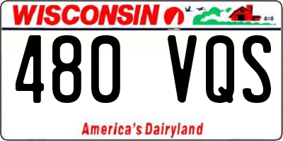 WI license plate 480VQS