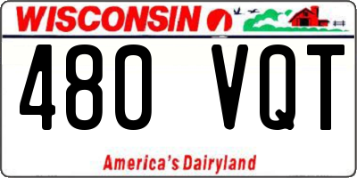 WI license plate 480VQT