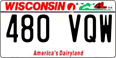 WI license plate 480VQW