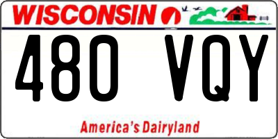 WI license plate 480VQY