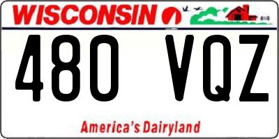 WI license plate 480VQZ