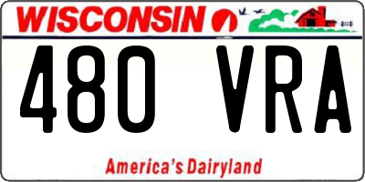 WI license plate 480VRA