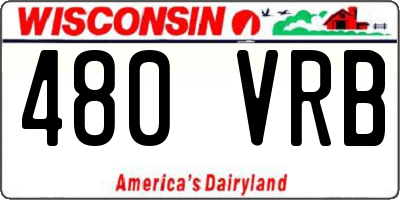 WI license plate 480VRB