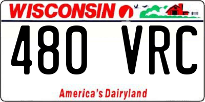 WI license plate 480VRC