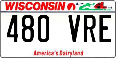 WI license plate 480VRE