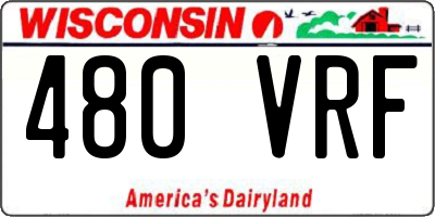 WI license plate 480VRF