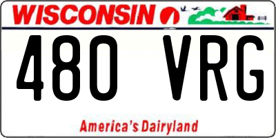 WI license plate 480VRG