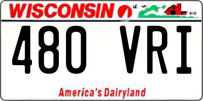 WI license plate 480VRI