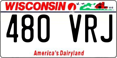 WI license plate 480VRJ