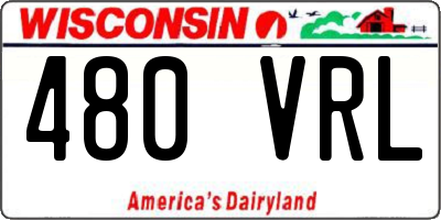 WI license plate 480VRL