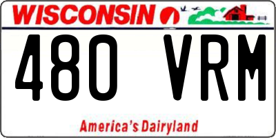 WI license plate 480VRM