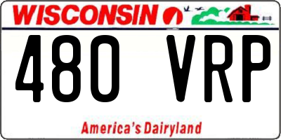 WI license plate 480VRP