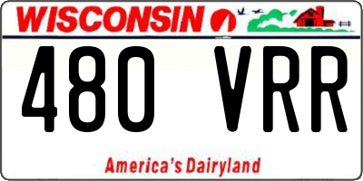 WI license plate 480VRR