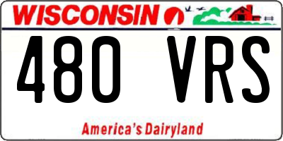 WI license plate 480VRS