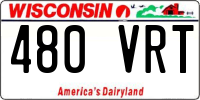 WI license plate 480VRT