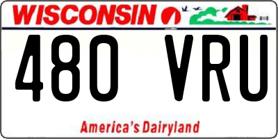 WI license plate 480VRU
