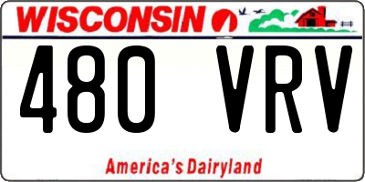 WI license plate 480VRV