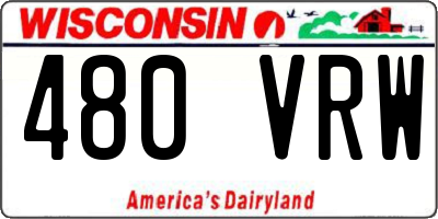 WI license plate 480VRW