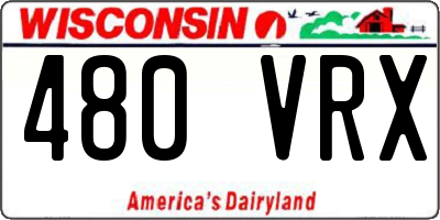 WI license plate 480VRX