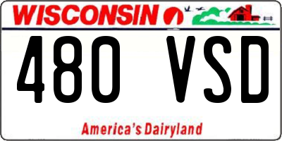 WI license plate 480VSD