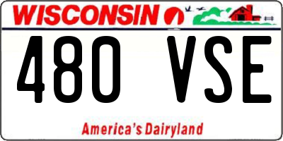 WI license plate 480VSE
