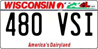 WI license plate 480VSI