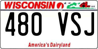WI license plate 480VSJ