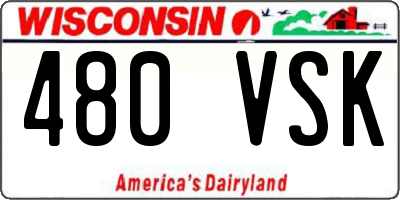 WI license plate 480VSK