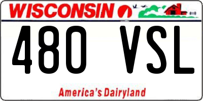 WI license plate 480VSL