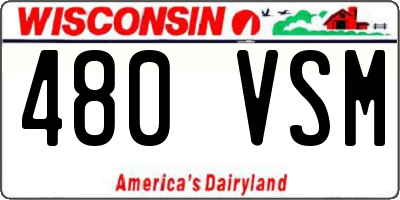 WI license plate 480VSM