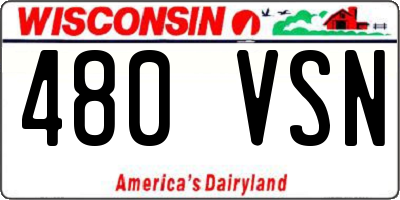 WI license plate 480VSN