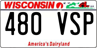 WI license plate 480VSP