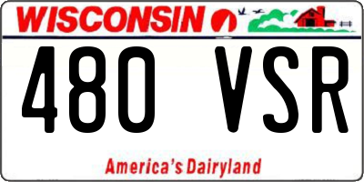 WI license plate 480VSR