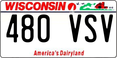 WI license plate 480VSV