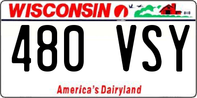 WI license plate 480VSY