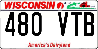WI license plate 480VTB