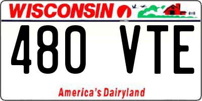 WI license plate 480VTE