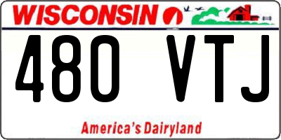 WI license plate 480VTJ