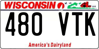 WI license plate 480VTK
