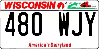 WI license plate 480WJY